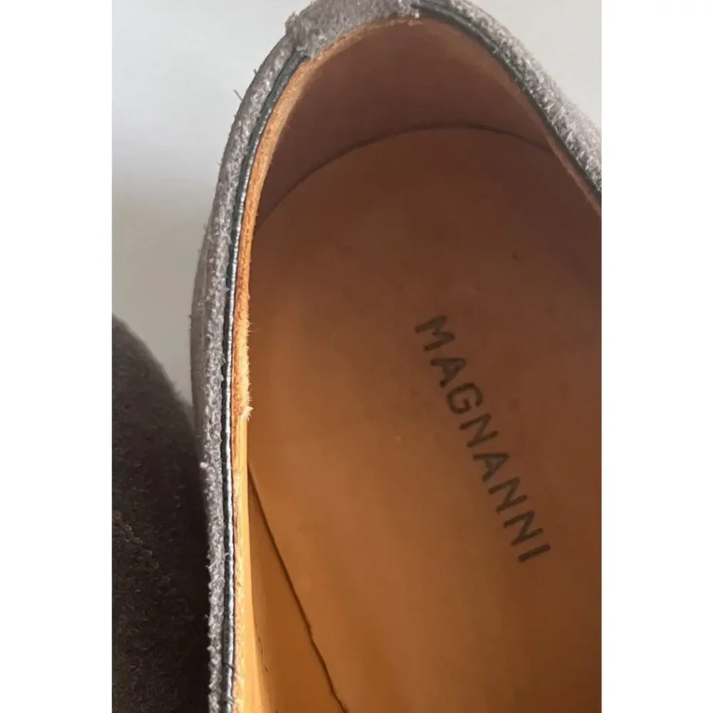 Magnanni 25142 Men's 11 EU 44 Gunmetal Leather Suede Brogue Derby Dress Shoes